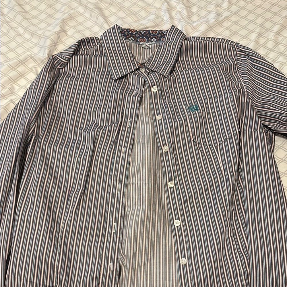 Cinch Blue and White Button Down Shirt